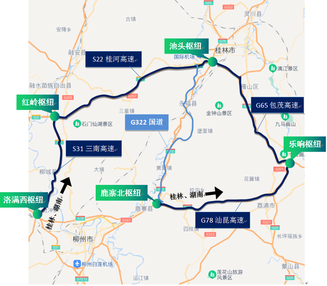 新桂柳高速路线图图片