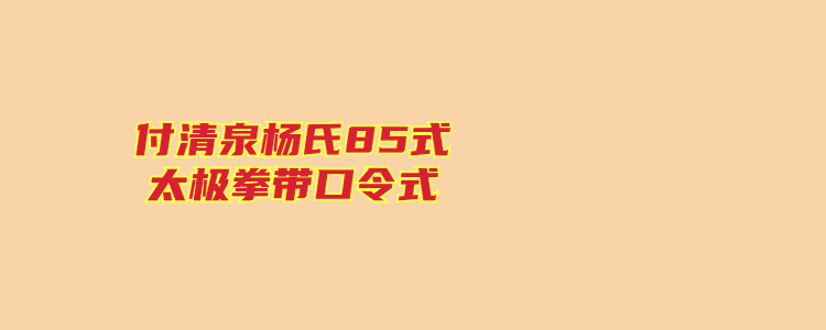 85式付清泉杨氏太极拳图片