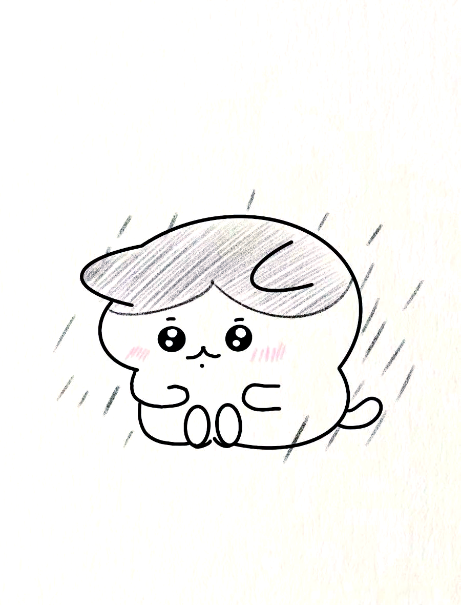 简笔画教程:描绘一只淋雨的小兔兔