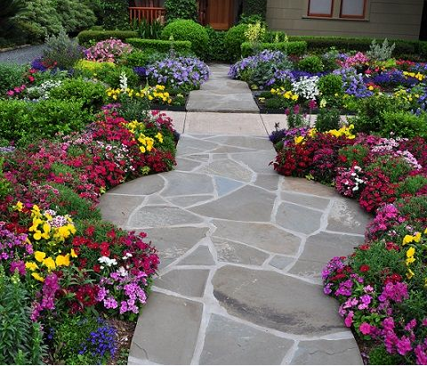 单面观赏花境/ 双面观赏花境/ 对应式花境