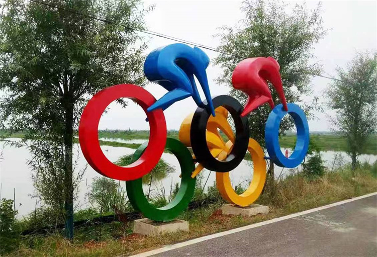 不锈钢骑车人物雕塑 体育运动主题雕塑加工厂家