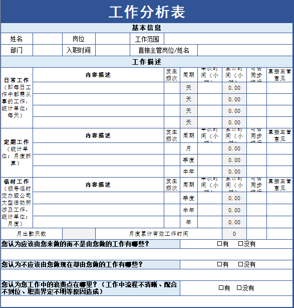 员工工作量分析 xls