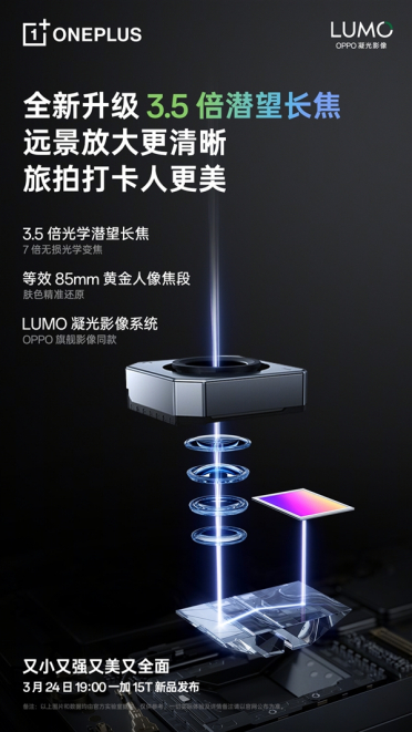 小屏最强影像！一加15T配备3.5倍潜望长焦！支持OIS光学防抖