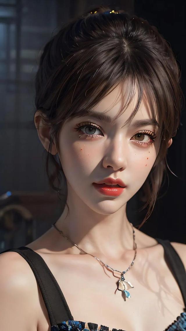 一组美女半身照写真