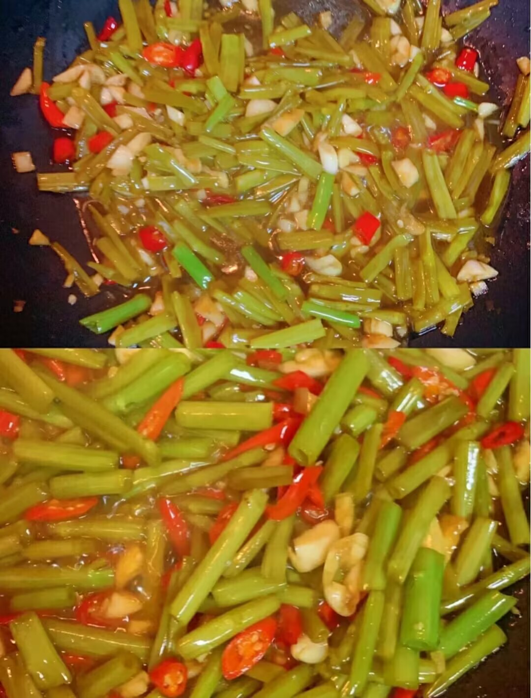 爆炒酸辣空心菜梗