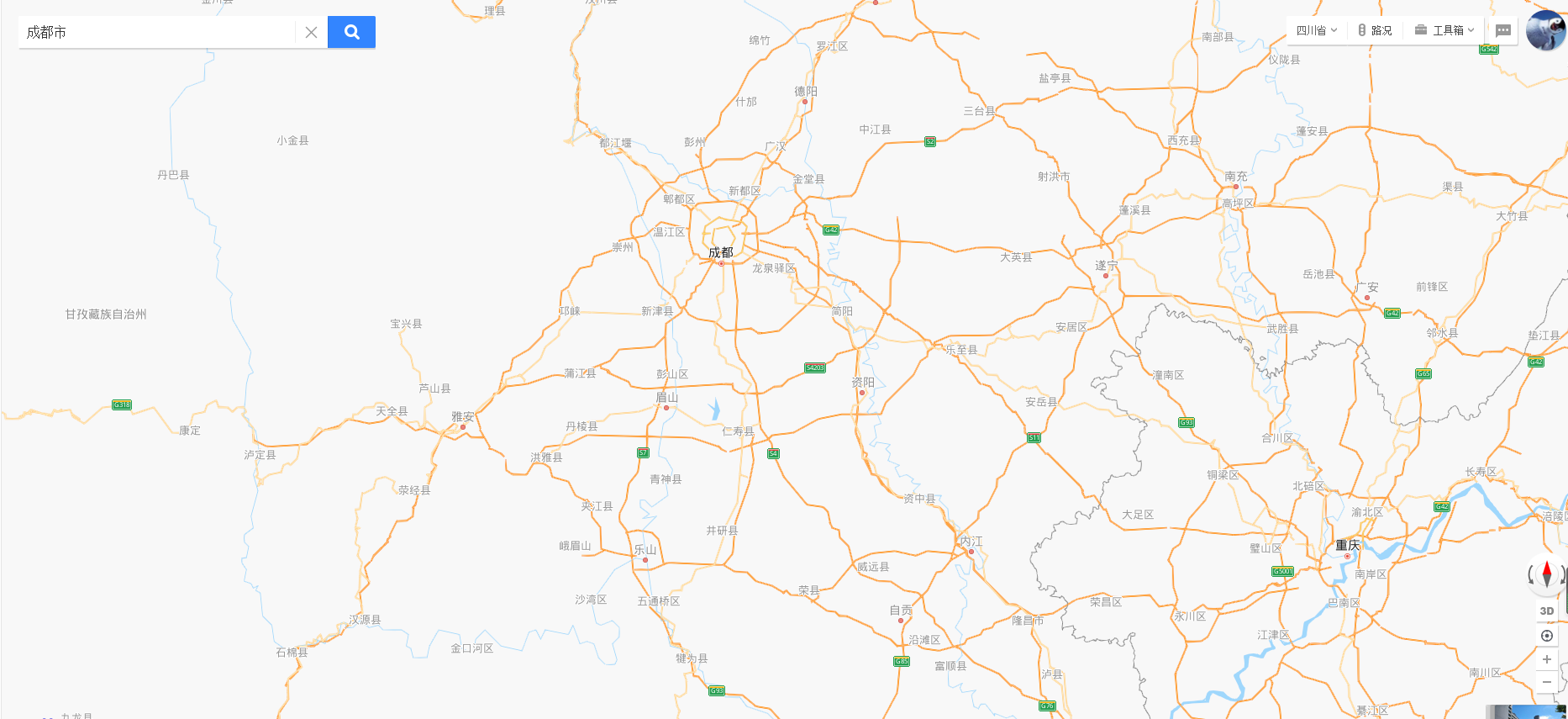 成都周边县城地图图片