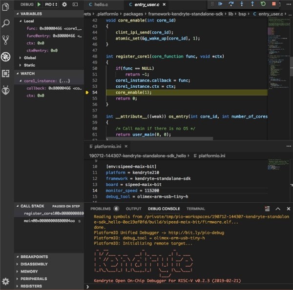 嘉楠勘智k210获物联网开发工具platformio支持