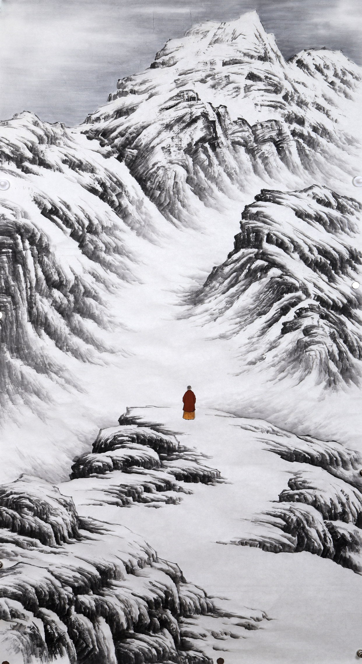 "印迹国中"之禅意雪景山水画吴大恺