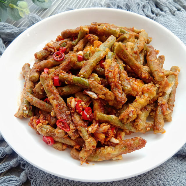 蒸豆角,做法简单,香辣下饭