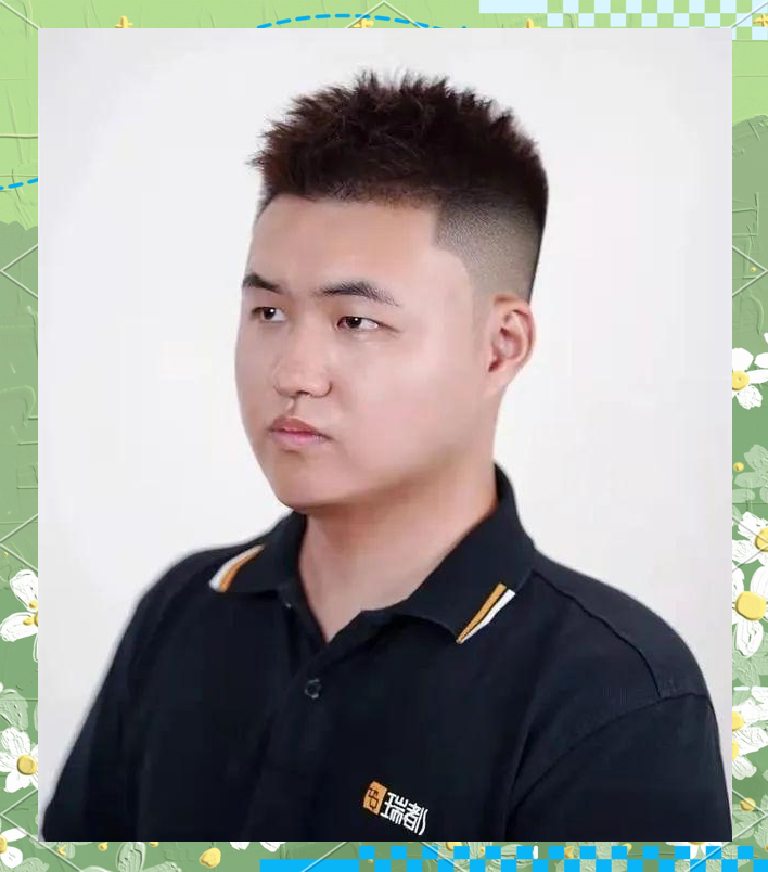 这款发型特别适合那些头大脸大或发质细软的男士