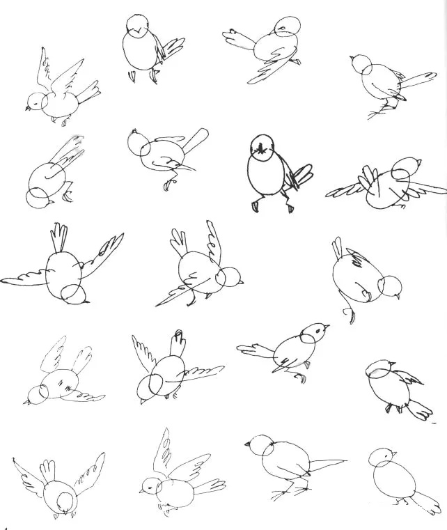 教程:一组很实用的水墨鸟禽图