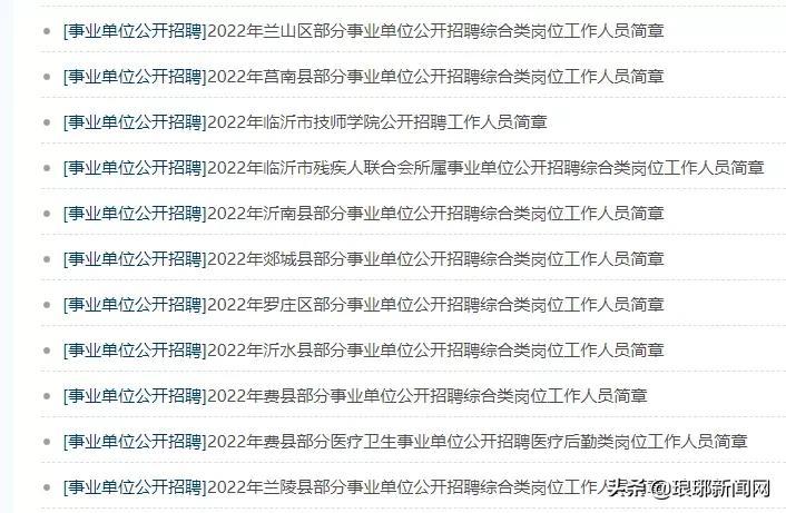 刚刚2022年临沂事业单位招聘公告出炉职位表