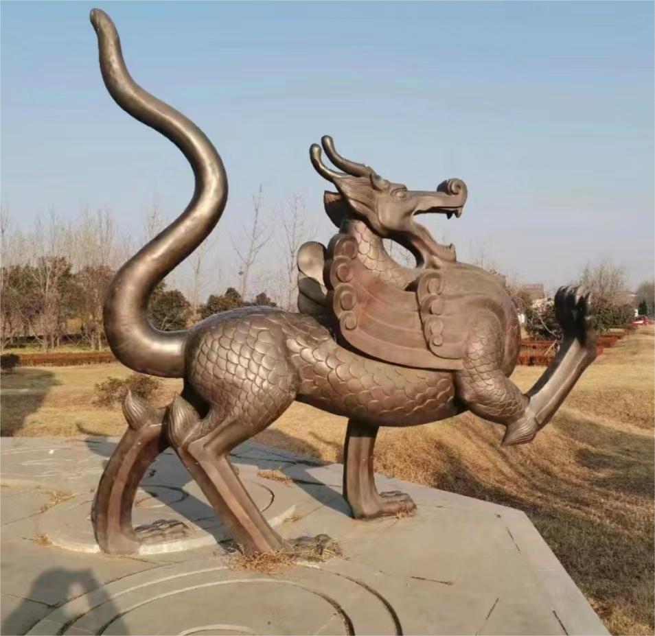 纯铜四大神兽雕像 铸铜四大神兽朱雀 青龙 白虎 玄武神像