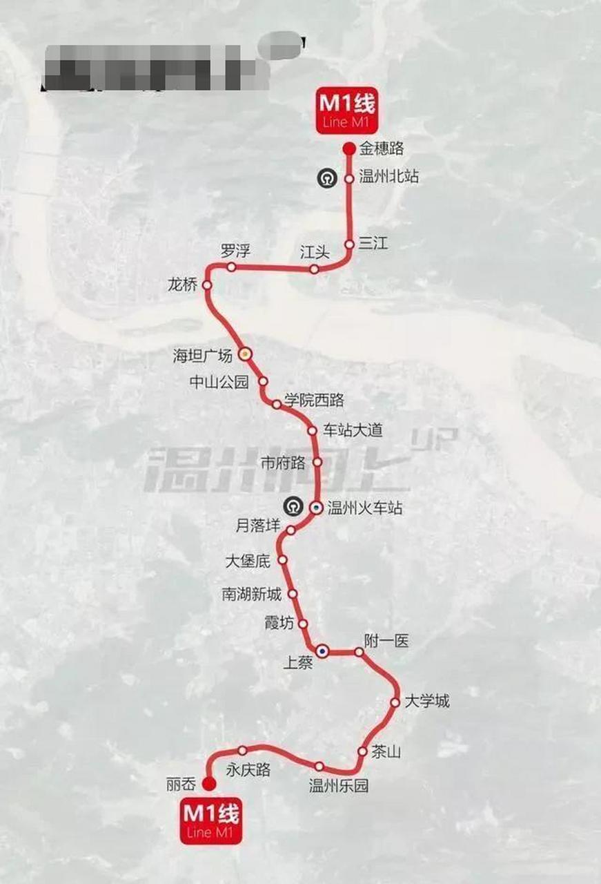 温州m1线地铁线路图图片