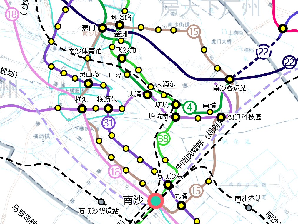 南沙地铁15号线规划详解:串连自贸新区的重要内环线路