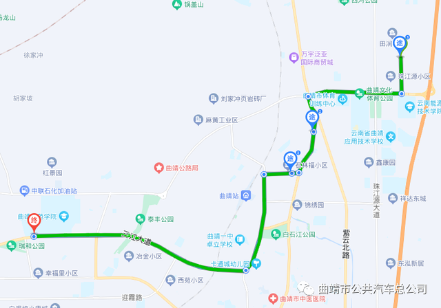 曲靖公交车线路图图片