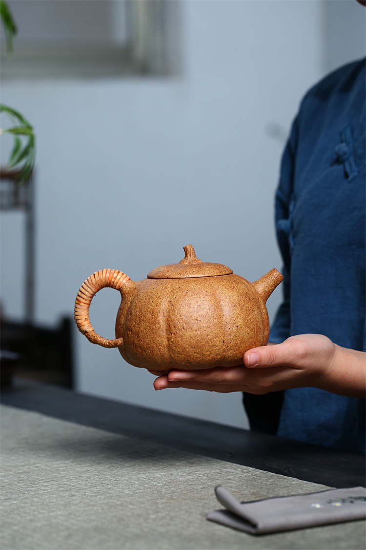 紫砂壶大师范林强紫砂壶鉴别煮茶器—南瓜供春壶