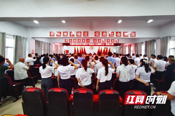 桃源县马鬃岭镇:召开2023年"七一"党员表彰大会