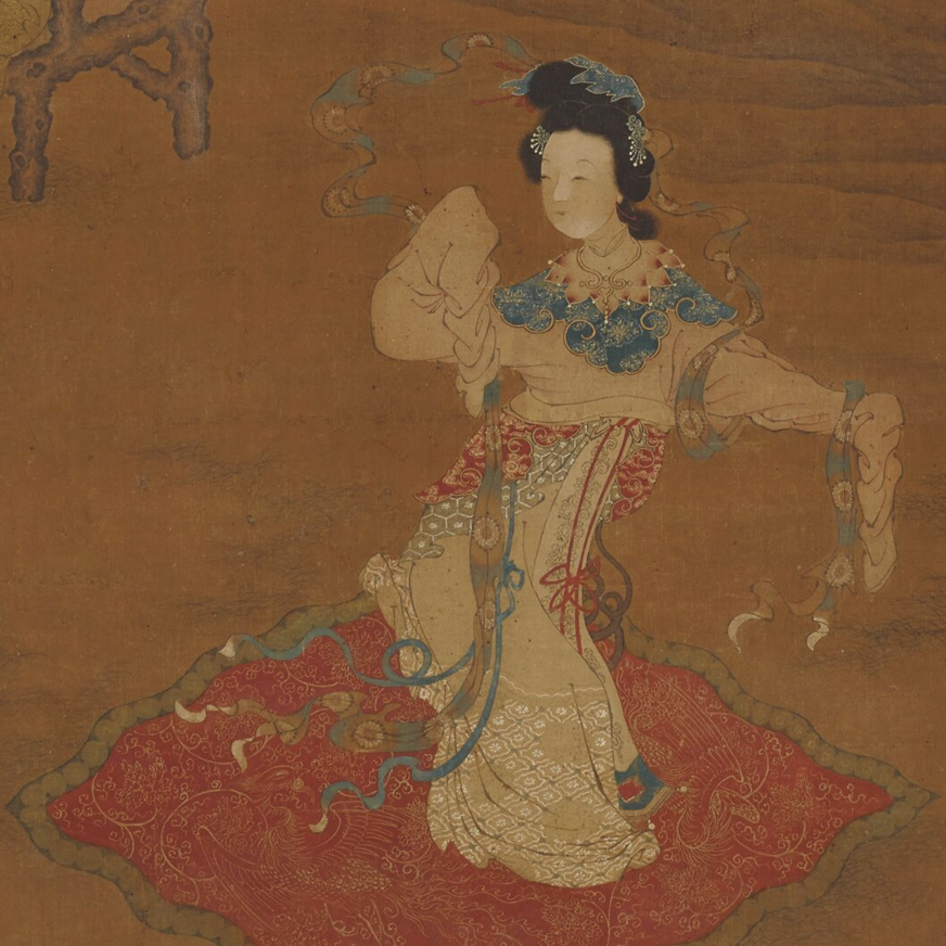 五代·周文矩(传) 《观舞仕女图》 02 集体合照 多人合照既要表现和谐