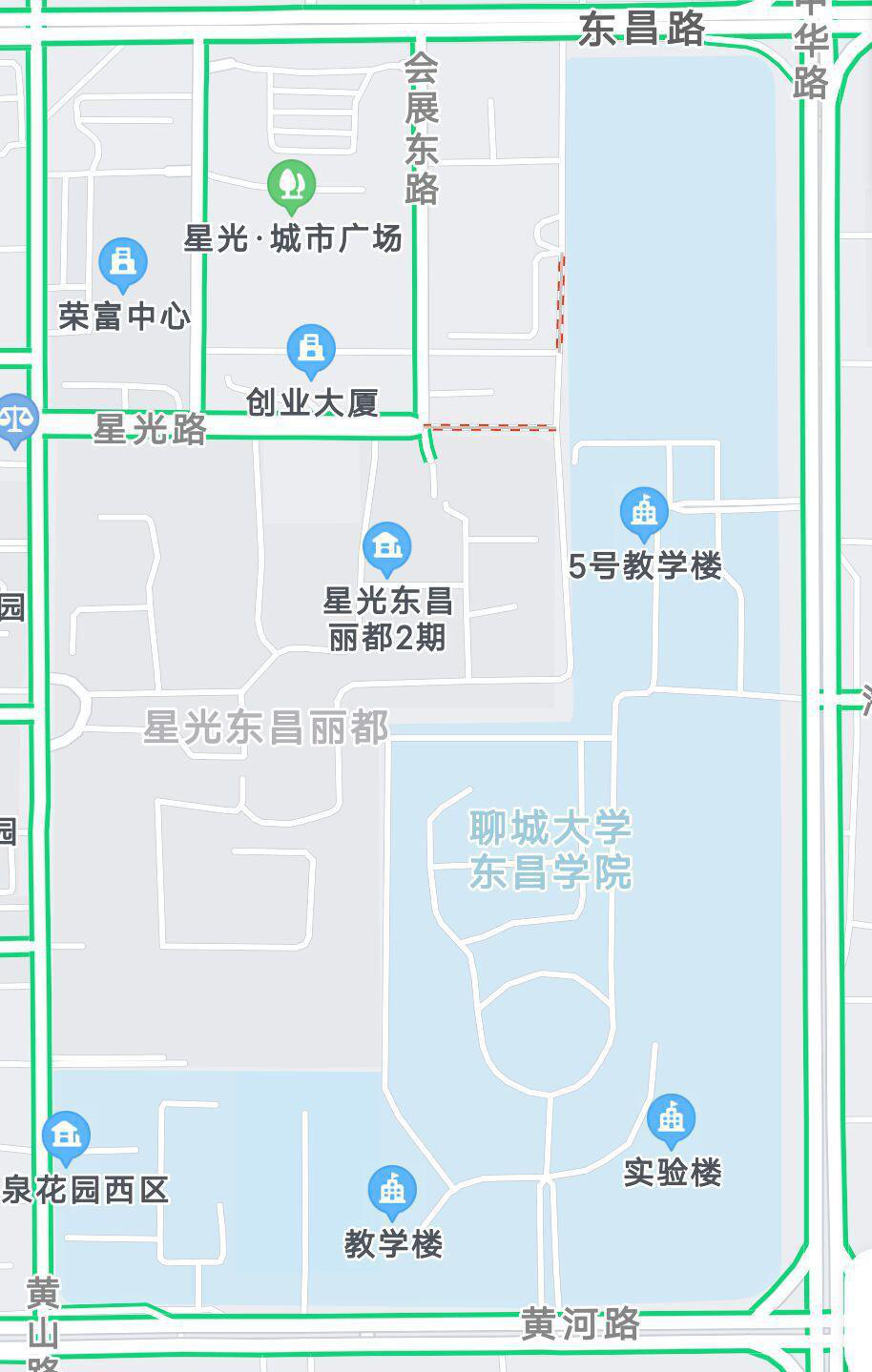 聊城大学西校区地图图片