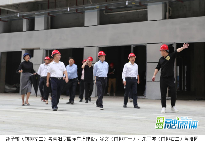 友阿集团董事长胡子敬考察友阿汨罗项目建设