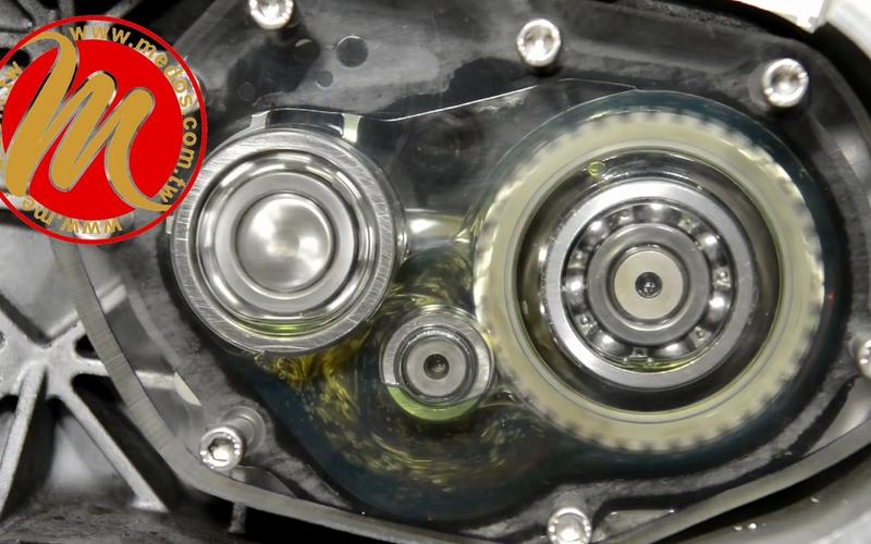 在保摩托车齿轮箱里面的齿轮油不缺少的情况下