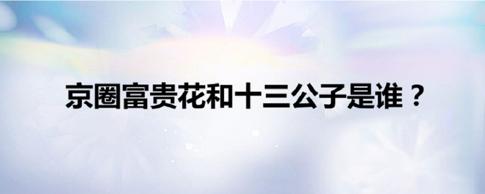 京圈富贵花和十三公子是谁?