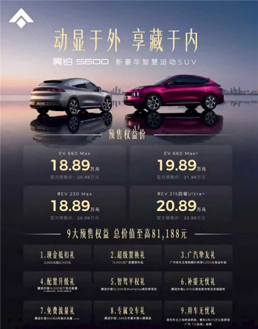 20万内最好的运动SUV！广汽昊铂S600开启预售：18.89万起