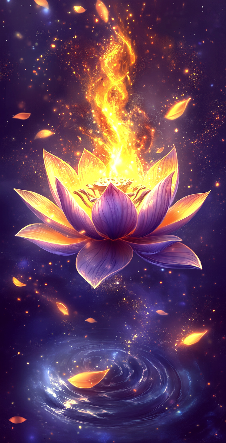 金色莲花:象征着纯洁与智慧,绽放着温暖明亮的光华