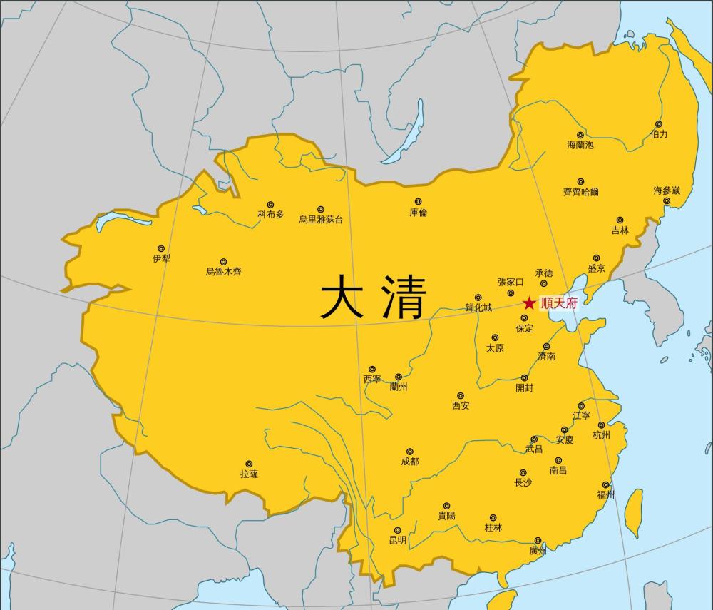 清朝前期地图高清版图片