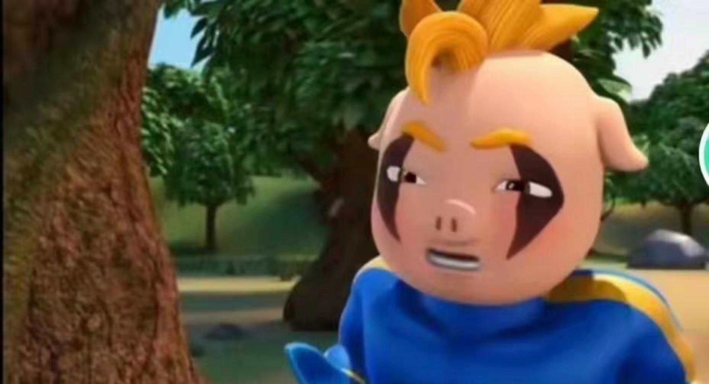 超人强摘下眼镜的样子.