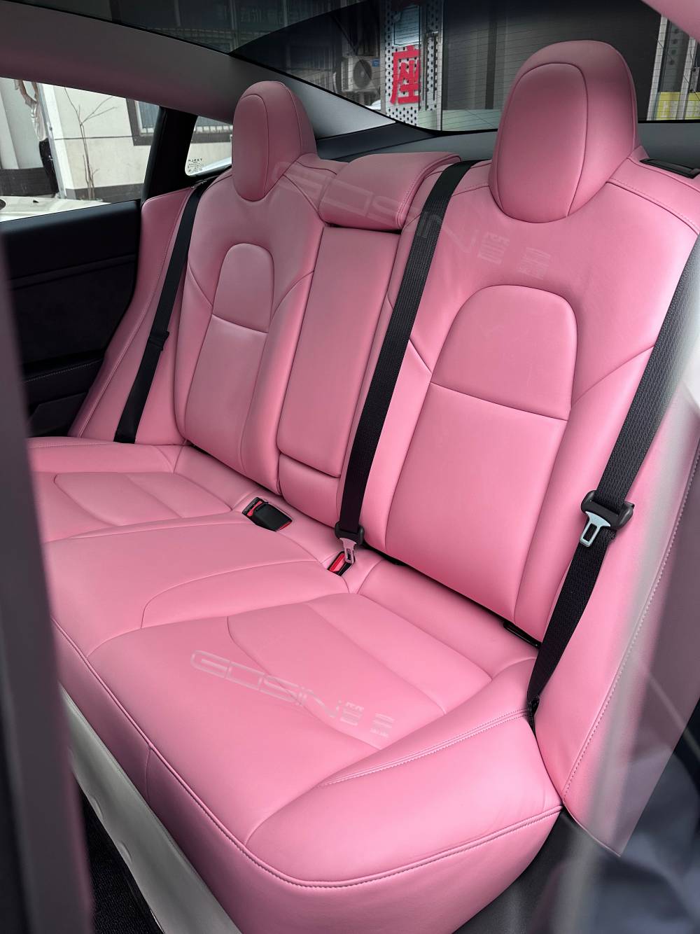 特斯拉model3改装整车少女粉色内饰案例
