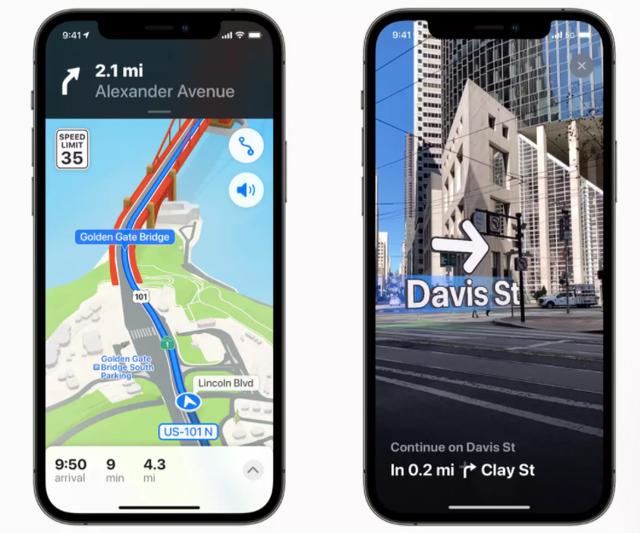 苹果地图最新版本引入ar步行导航功能