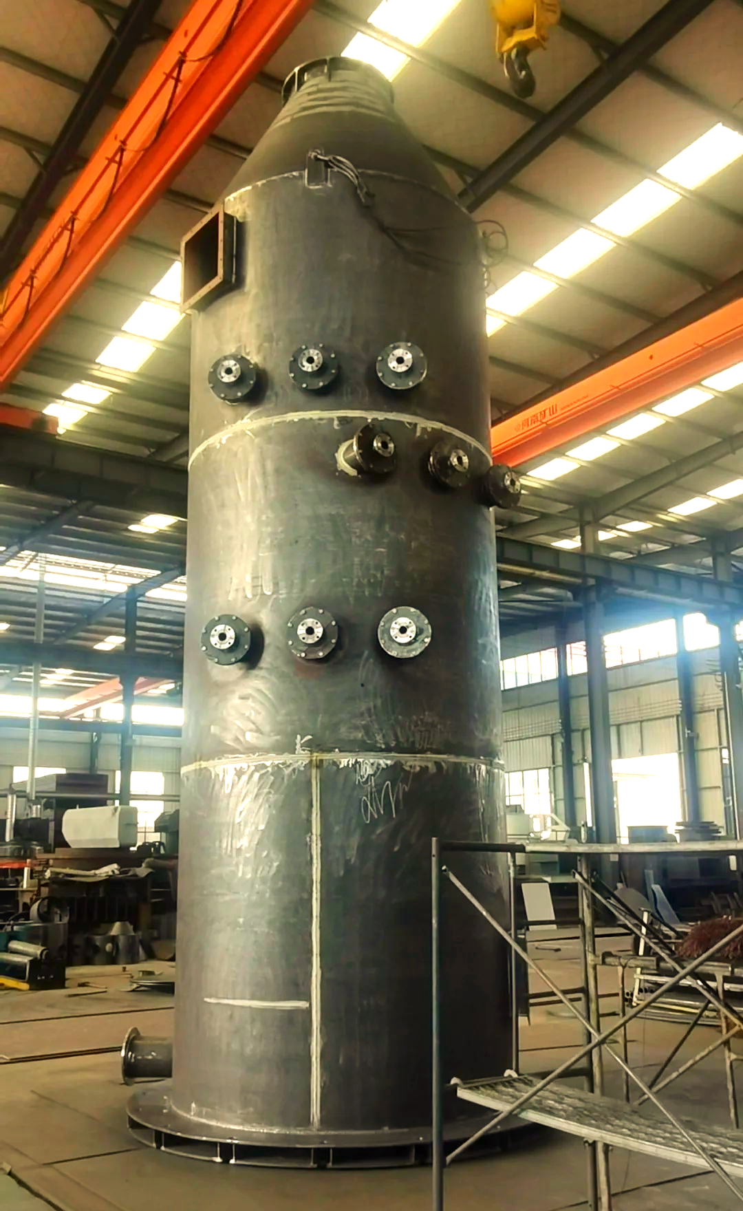 电厂客户定制的脱硫塔,设计制作完成并已发货至现场