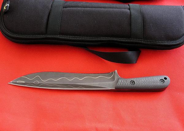 美国挺进者msc 三美大马士革钢战斗机签名版军刀正品野营刀具