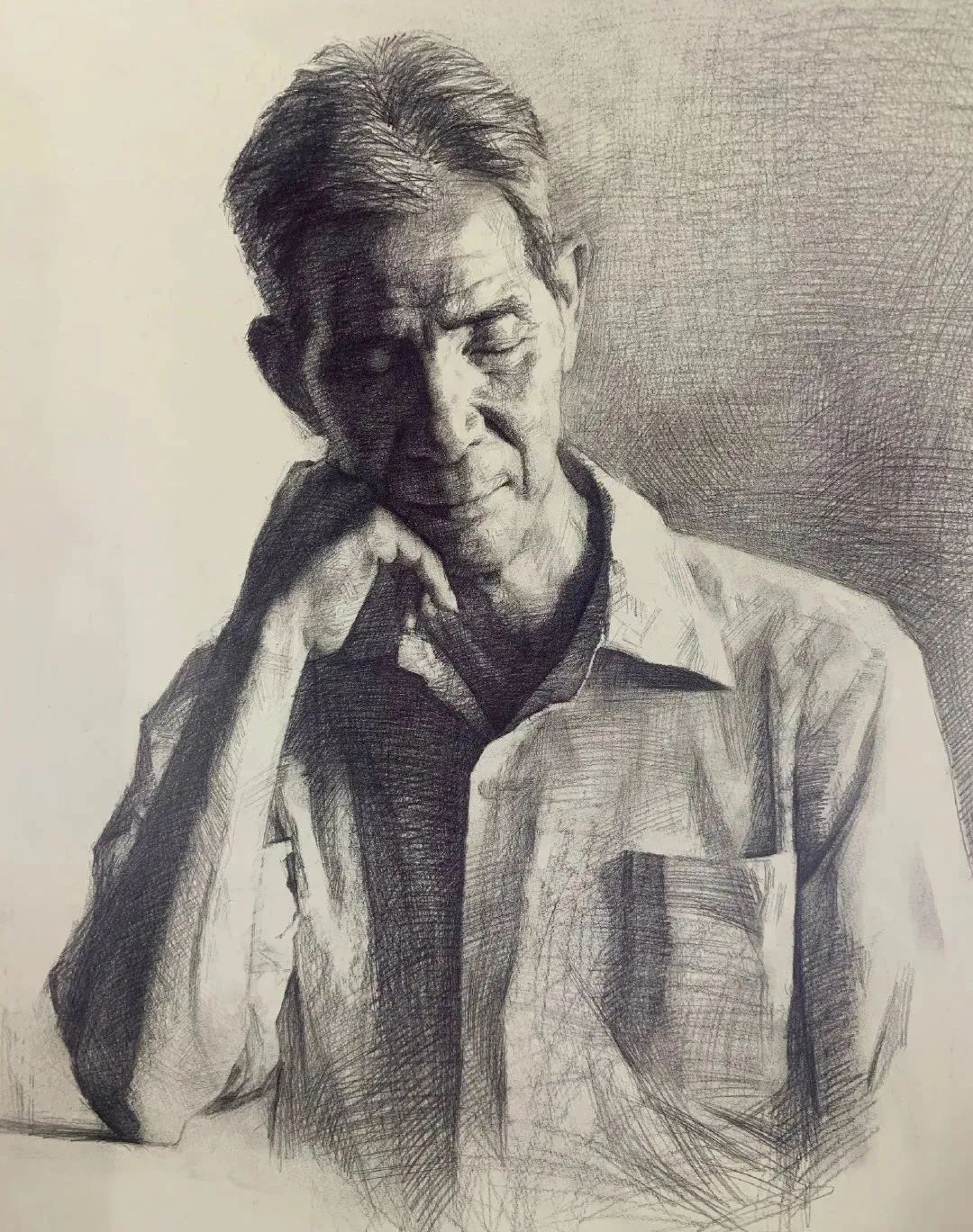 广州美院教授谢楚余素描作品,淳朴而扎实!