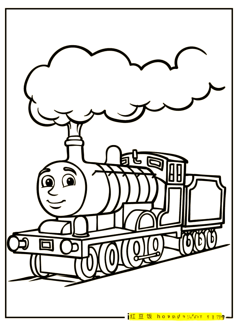 火车与着色页:孩子喜爱的双重世界