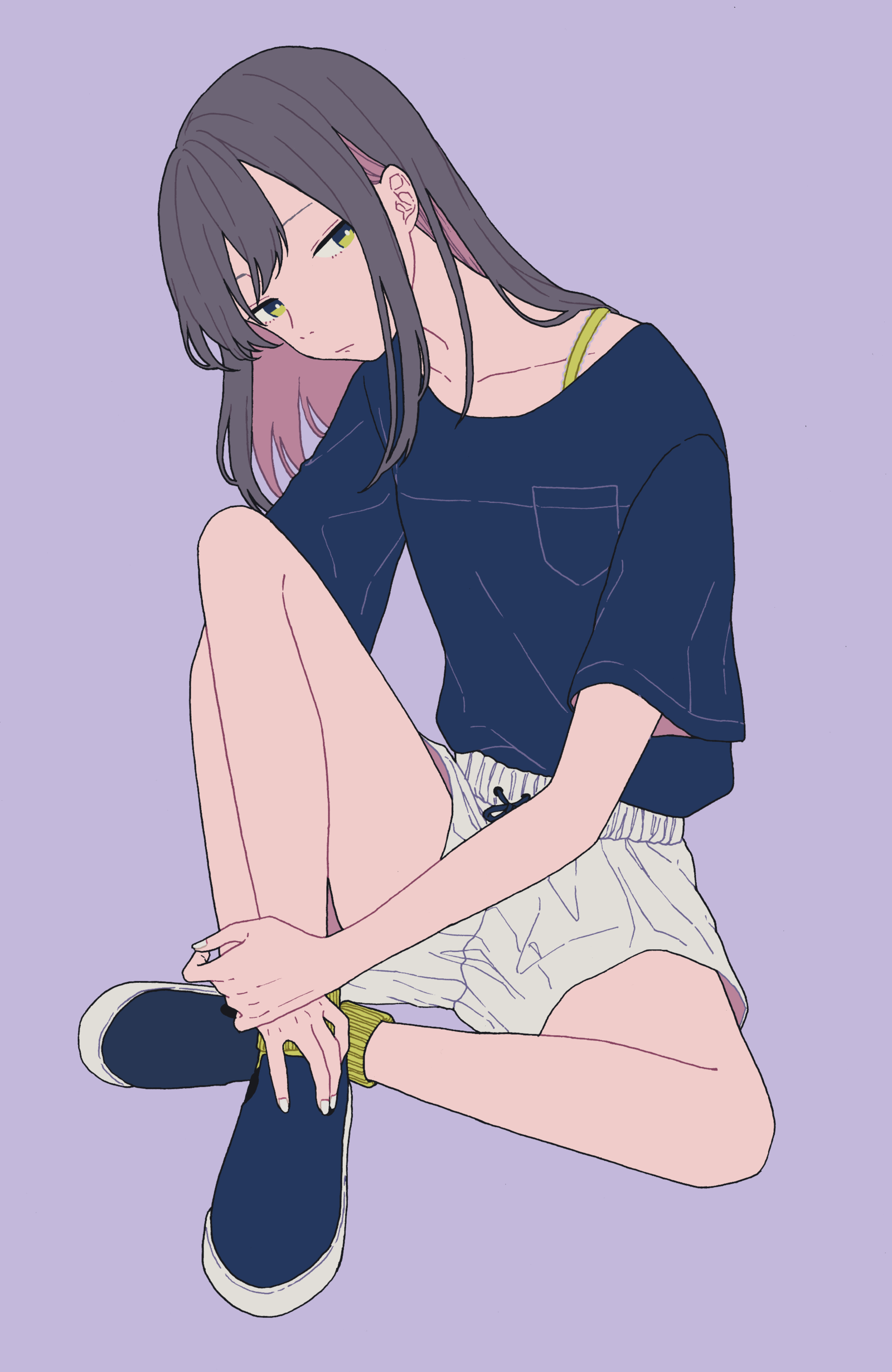 画师「ひずみ」作品欣赏:画风简约的原创制服少女人物插画