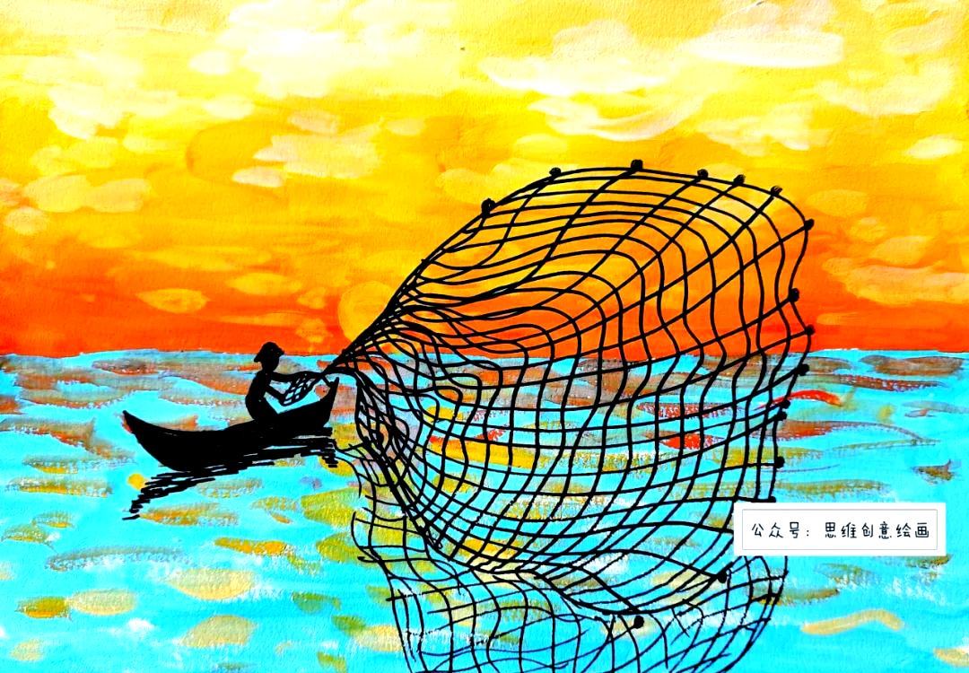 少儿水粉课程:探索捕鱼场景的绘画之旅