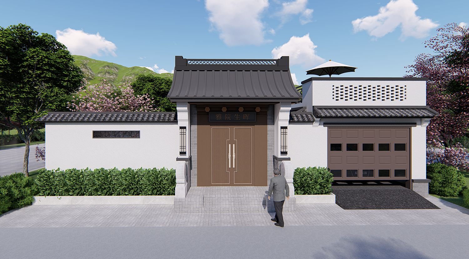 丨建筑效果图丨结构形式丨砖混结构建筑风格丨新中式建筑高度丨5.