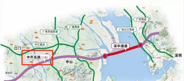 中开高速线路图江门图片