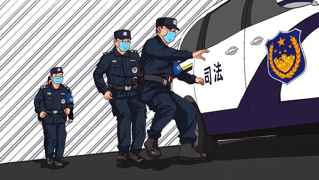 监狱人民警察卡通图片