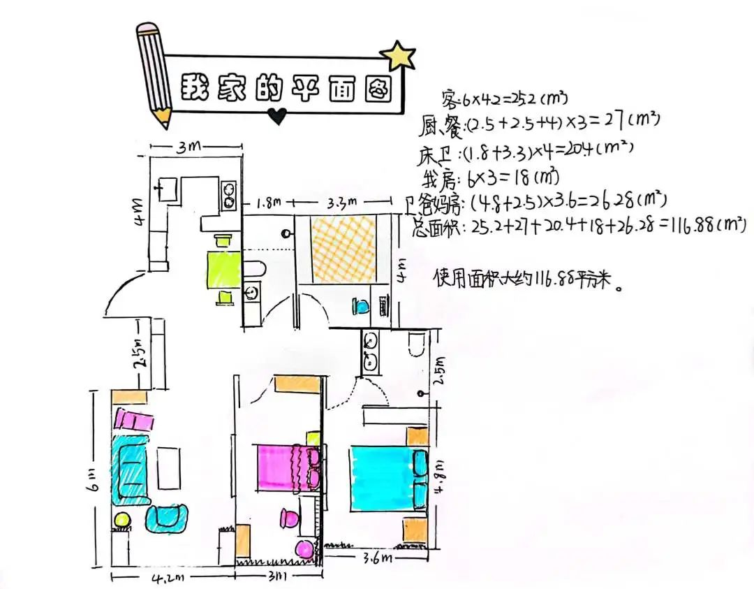 数学实践的魅力:绘制家庭平面图