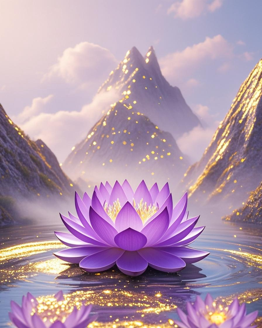 莲花壁纸|紫色莲花盛开,传递吉祥与财富的祝福