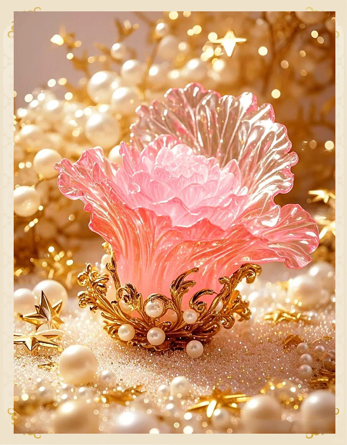 粉色水晶大白菜:蕴含"百财纳福"吉祥寓意的艺术装饰品