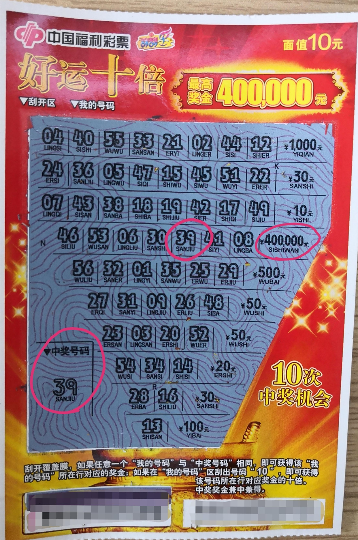 嘉兴小夫妻喜中"好运十倍"40万