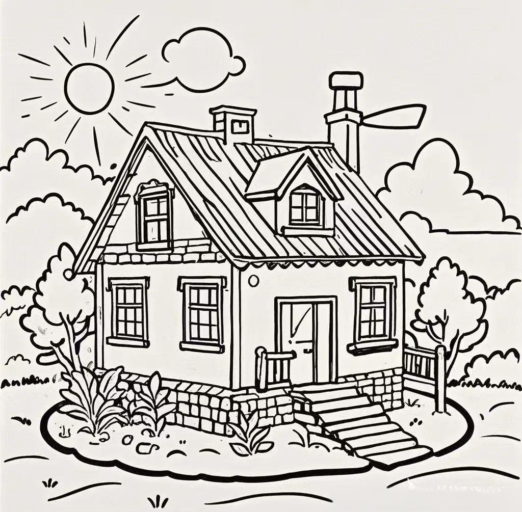 儿童简笔画小房子创作技巧与素材分享