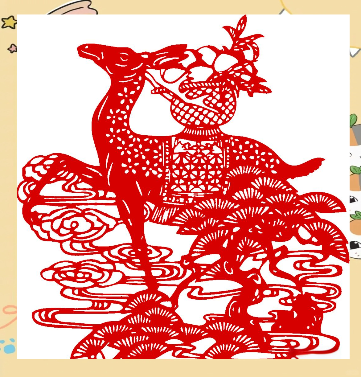 剪纸梅花鹿:冬夜窗棂上的精灵世界与心灵共鸣