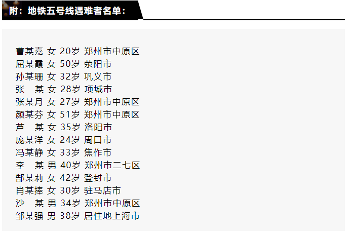 郑州地铁5号线遇难者名单及详情公布;南京新增11个中风险地区;孙一文