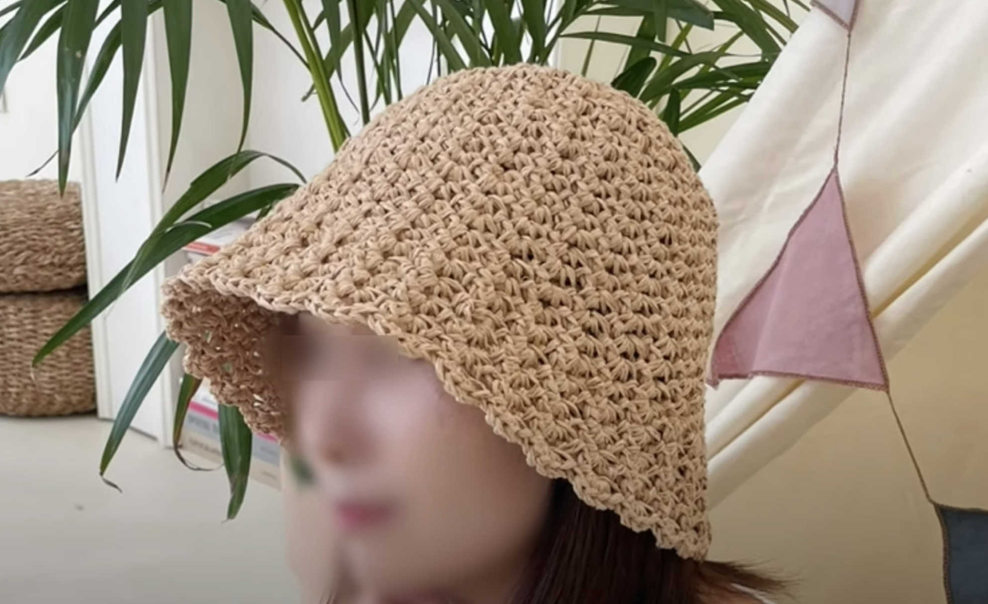 夏日出门防晒不可少,钩个舒适透气的遮阳帽,小花眼遮阳桶帽教程